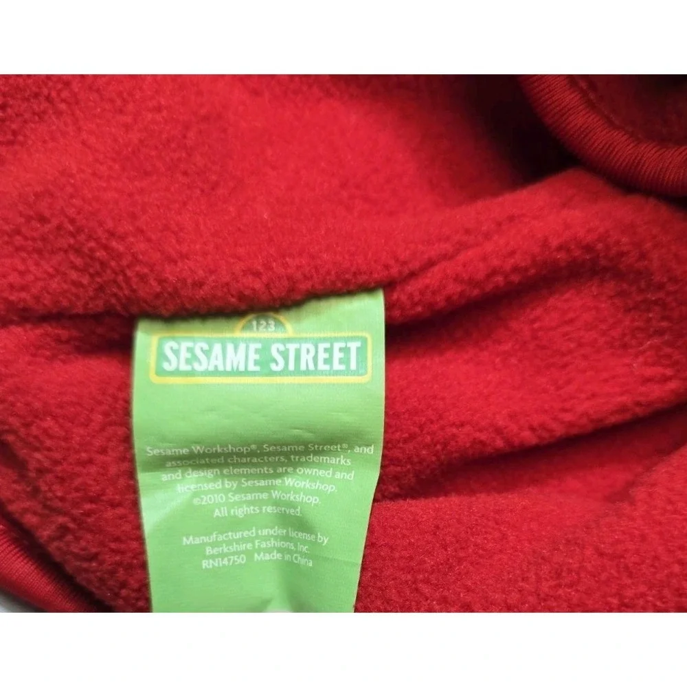 SESAME STREET Kids Fleece Hat FULL FACE Elmo Red